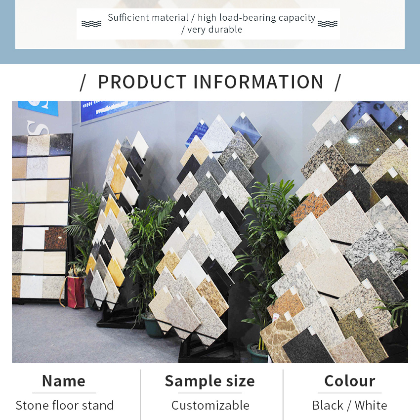 Factory Customize stone show metal shelf Tile Granite Floor stand SRL113