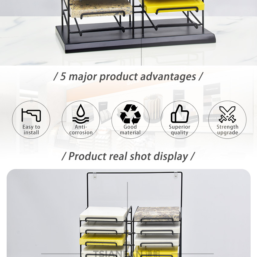 Wholesale Double Side Metal Marble Tiles Stone Sample Display Stand