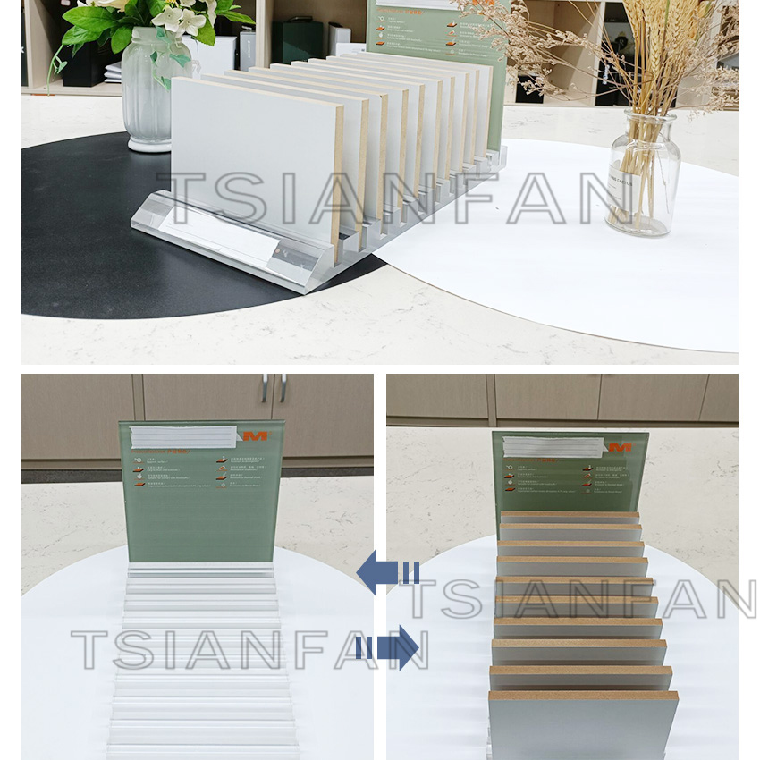 Stone Wooden Mdf Countertop Display For Showroom Tile Marble Sample Tabletop Rack