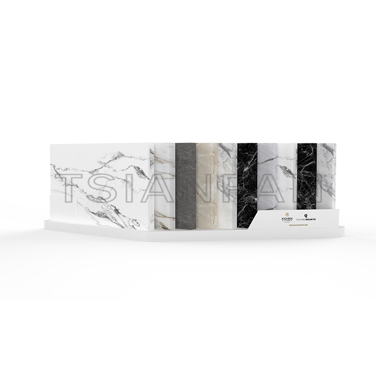 Shop hot Design Style Marble Quartz Tile stone Sample Display metal Stand -SRT712