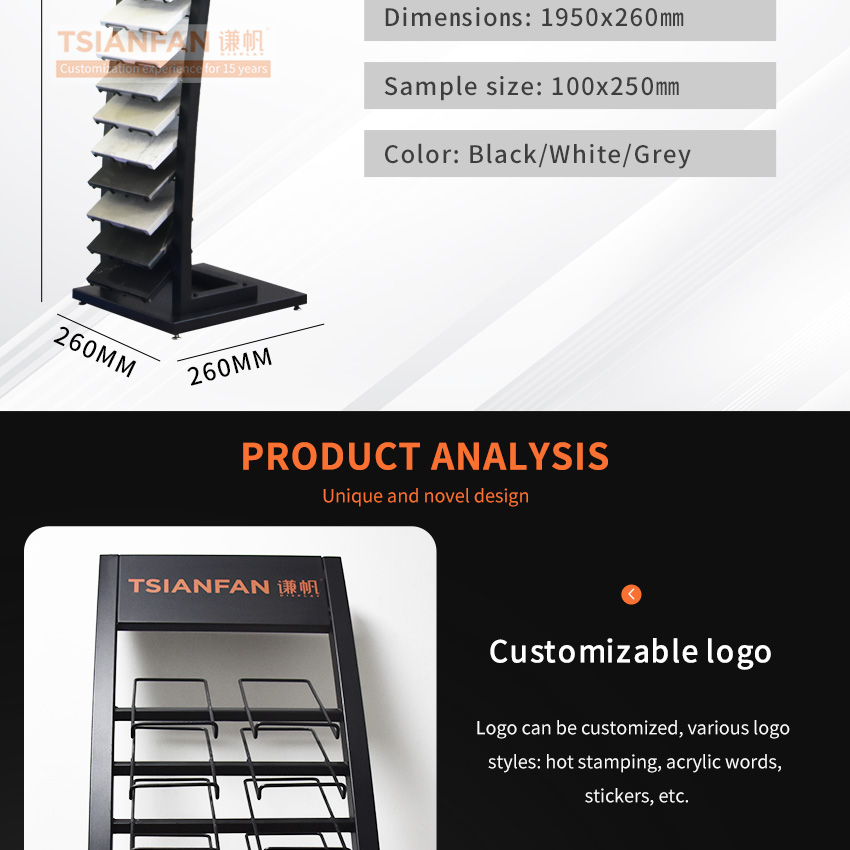 Arched waterfall Ceramic tile display stand flooring display frame SR017