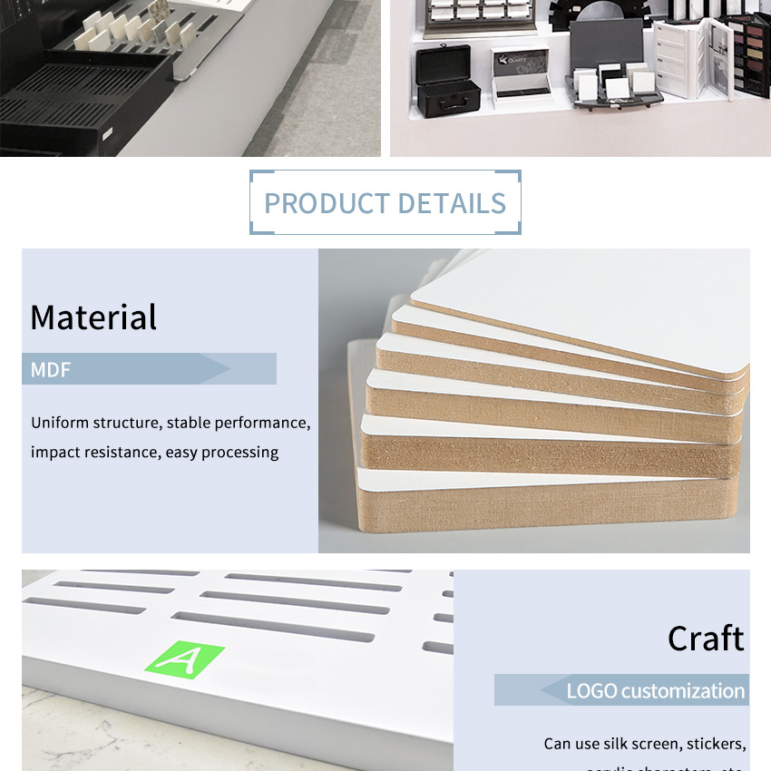 New Design Factory Mosaic Tile Metal stone sample Countertop display rack
