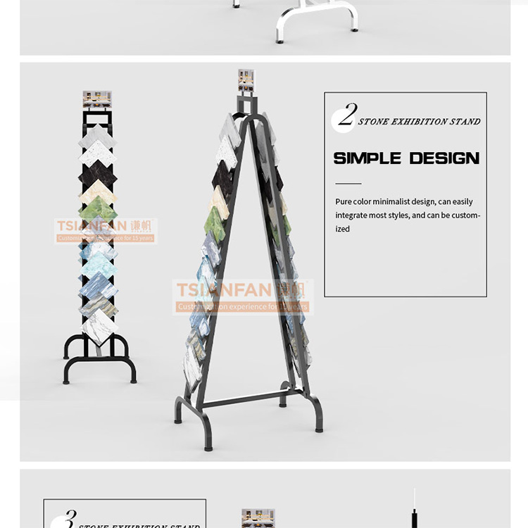 High-end custom ceramic tile and stone display stand