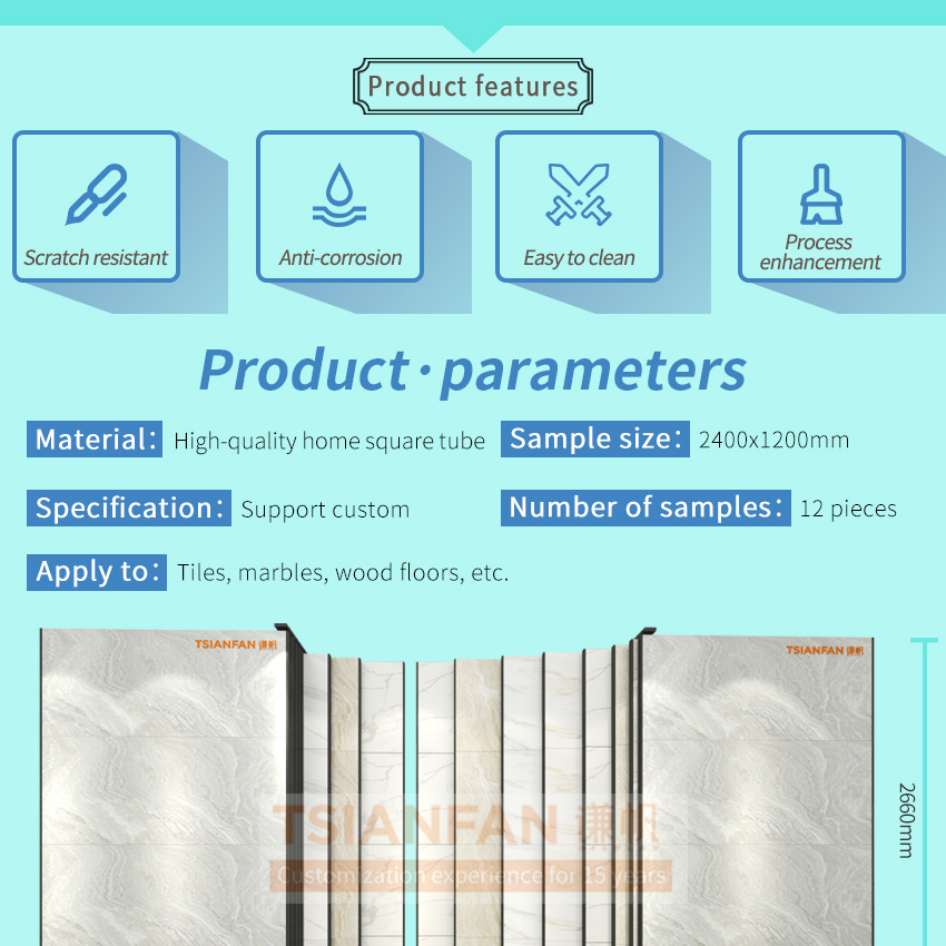 New showroom custom push pull display rack large tile sliding marble slab flooring display rack