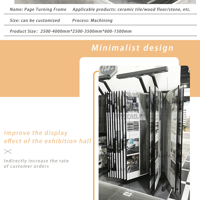 High Quality Marble Granite Quartz Tile Sample Stone page turning Display Racks