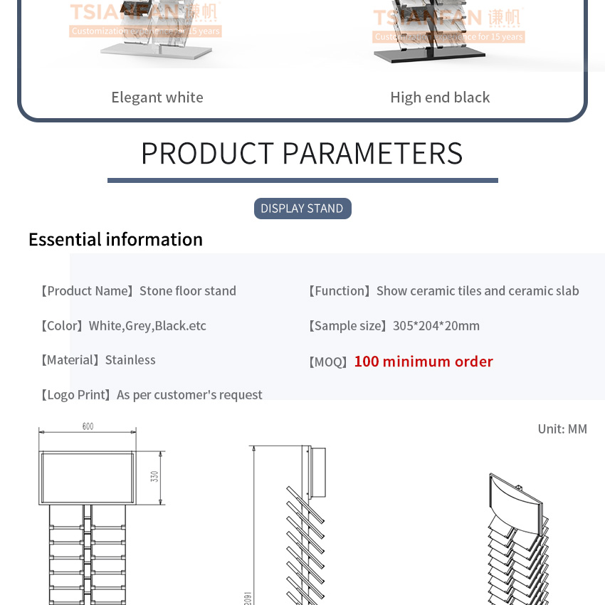 Customize Flooring display stand Marble quartz stone samplestone tile metal display floor stand SRL015