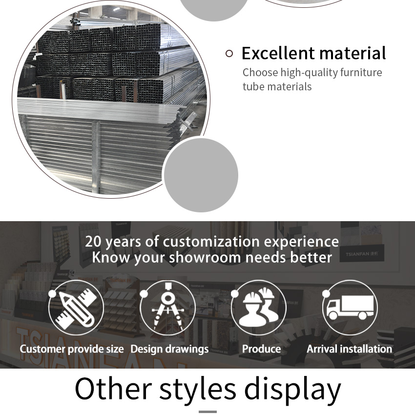 High Quality Metal Sample Quartz Ceramic Tile Countertop Stone Display Rack