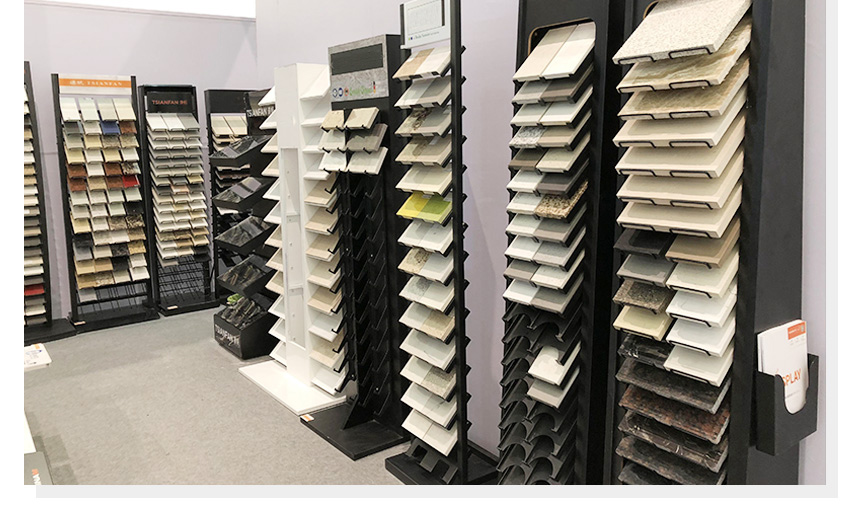Granite Quartz Marble Tile Sample Floor Standing Showroom Custom Metal Stone Display Rack