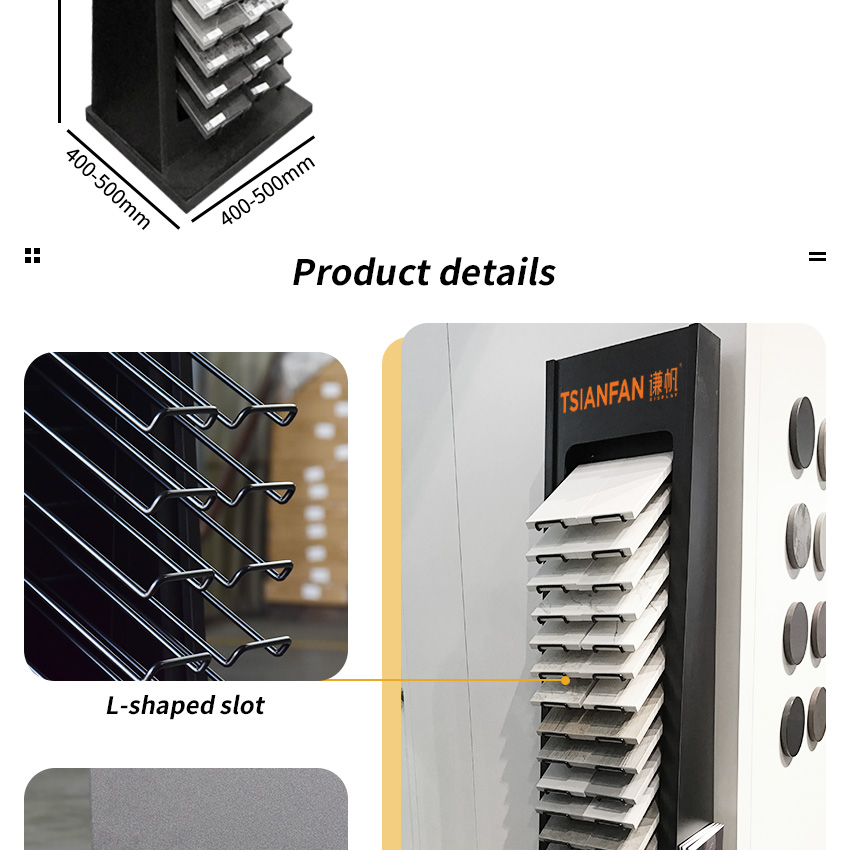 Granite Quartz Marble Tile Sample Floor Standing Showroom Custom Metal Stone Display Rack