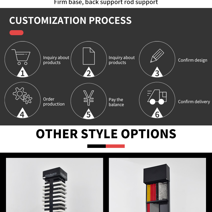 Hot Sale Custom Tower tile Quartz stone display Floor Standing rack LD014-1