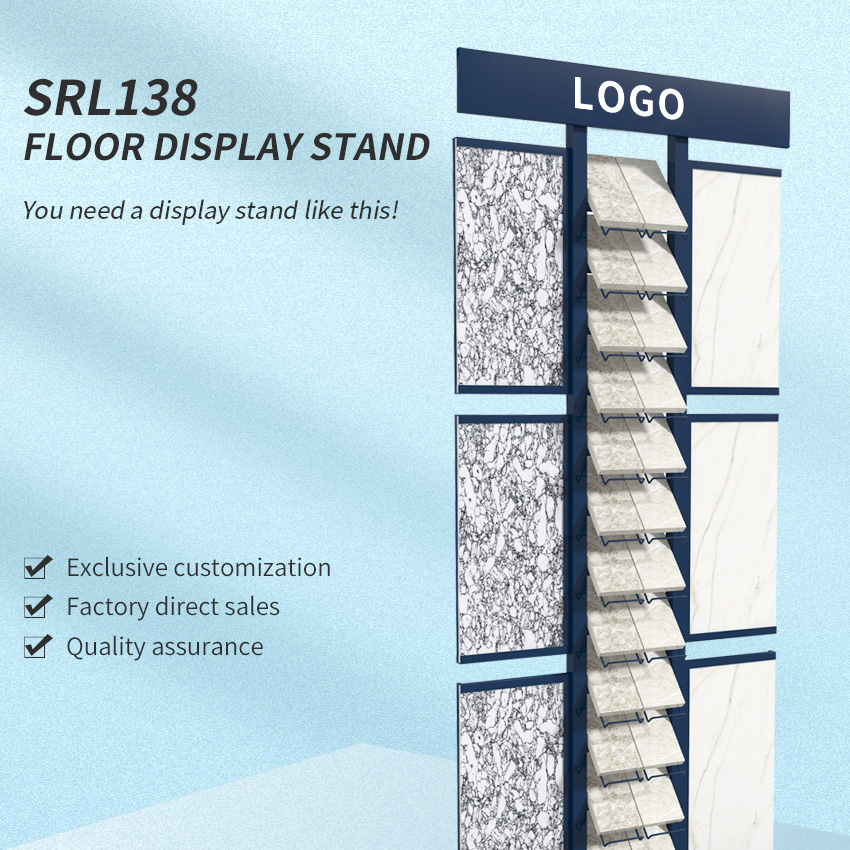 Marble Granite Quartz Tile Stone Display Rack Waterfall Floor Metal Standing SRL138