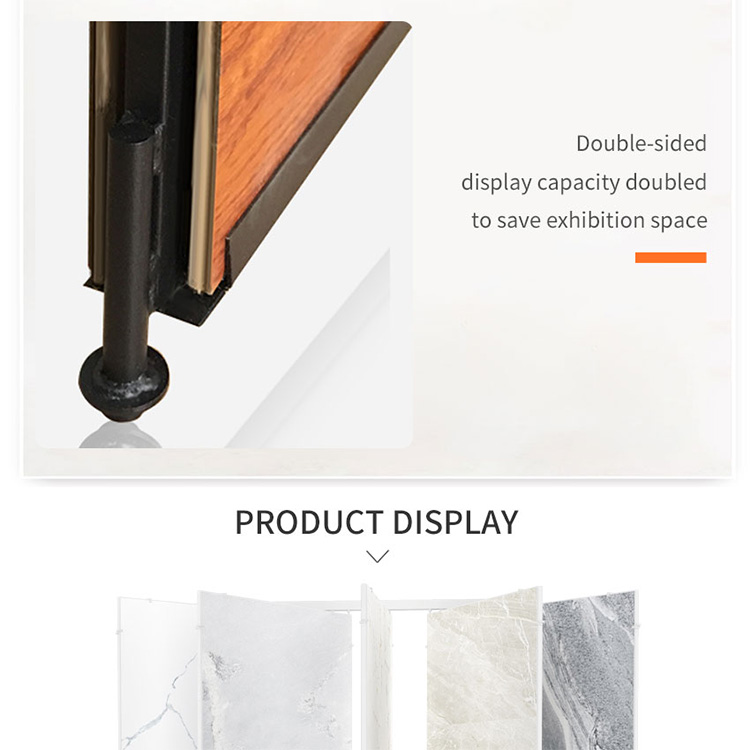 Ceramic tile page-turning book wings sliding simple display rack