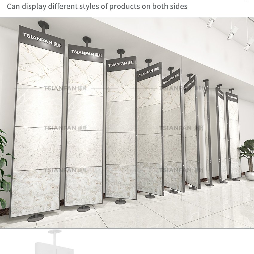 Exhibition hall Granite Quartz stone Plank rotating display rack