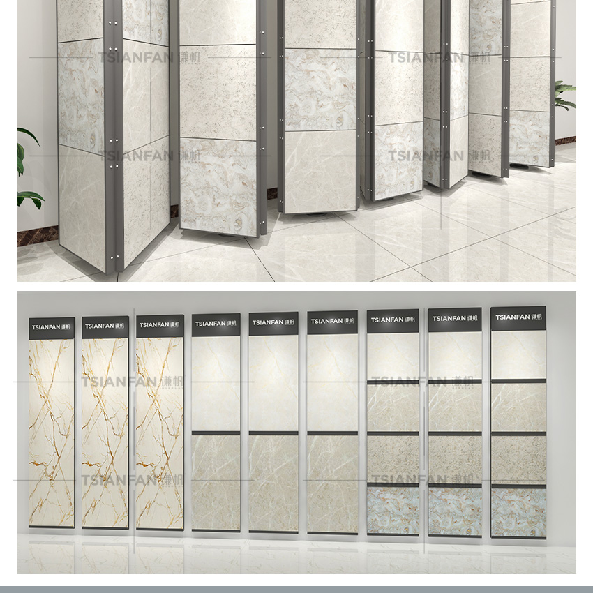 Exhibition hall Granite Quartz stone Plank rotating display rack