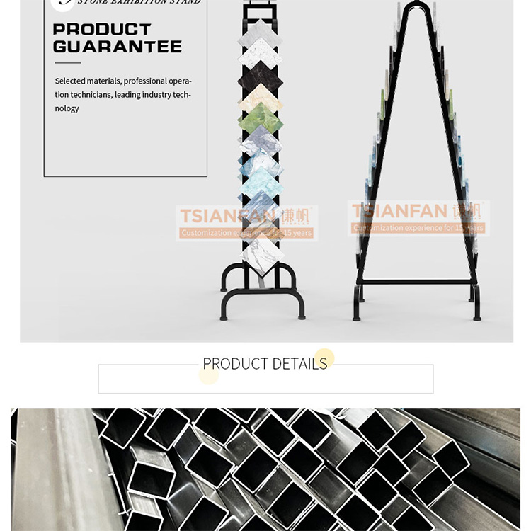 High-end custom ceramic tile and stone display stand