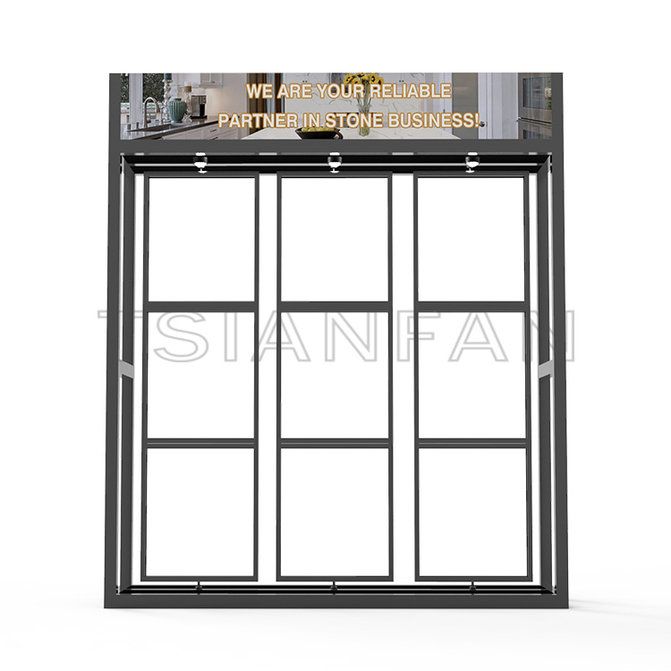 2023 design exhibition hall marble countertops rotating display stand-SG006