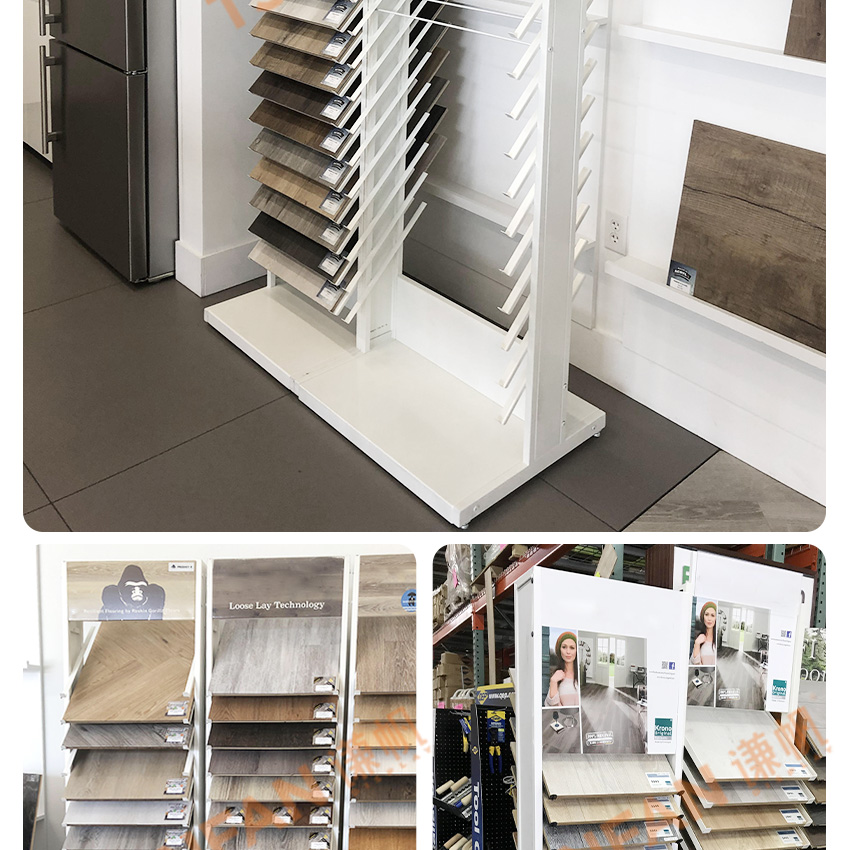 tile marble mosaic quartz stone display floor standing rack Cheap custom 