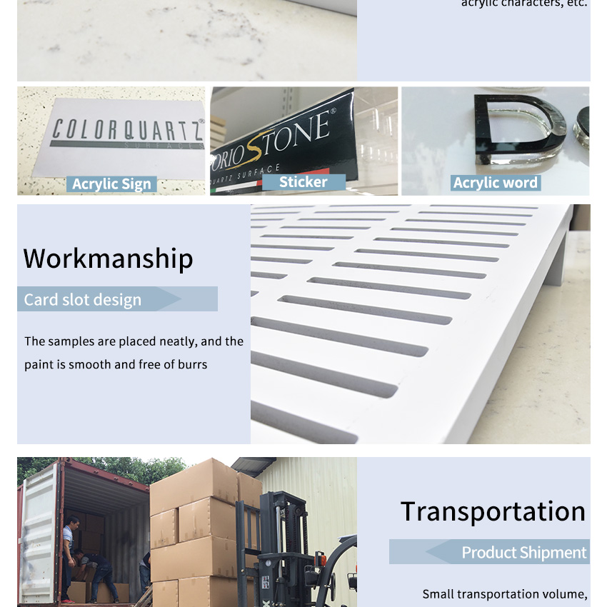 New Design Factory Mosaic Tile Metal stone sample Countertop display rack