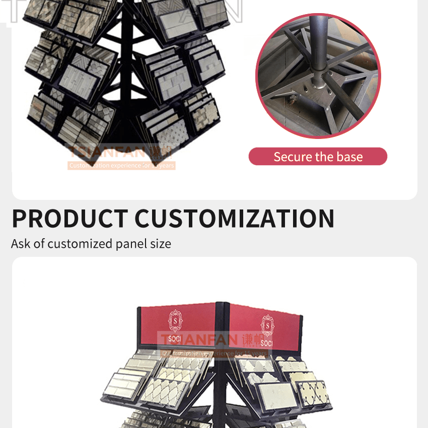 mosaic sample rotating display rack Natural stone Metal ceramic tile board multilayer display frame ML005
