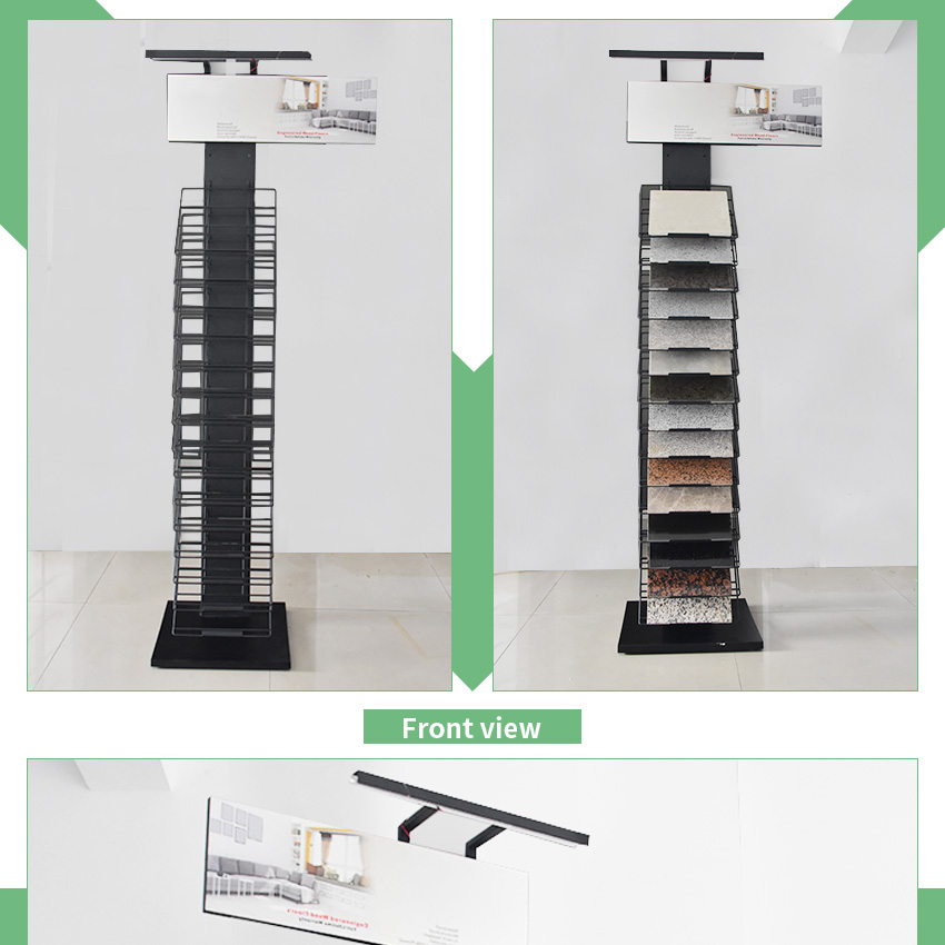 Metal flooring showroom tower tile stone display rack LD017-3