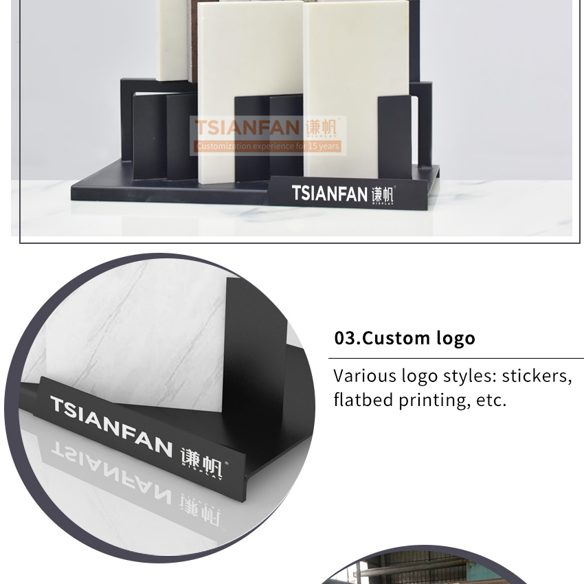 Tile sample countertop porcelain socket display frame