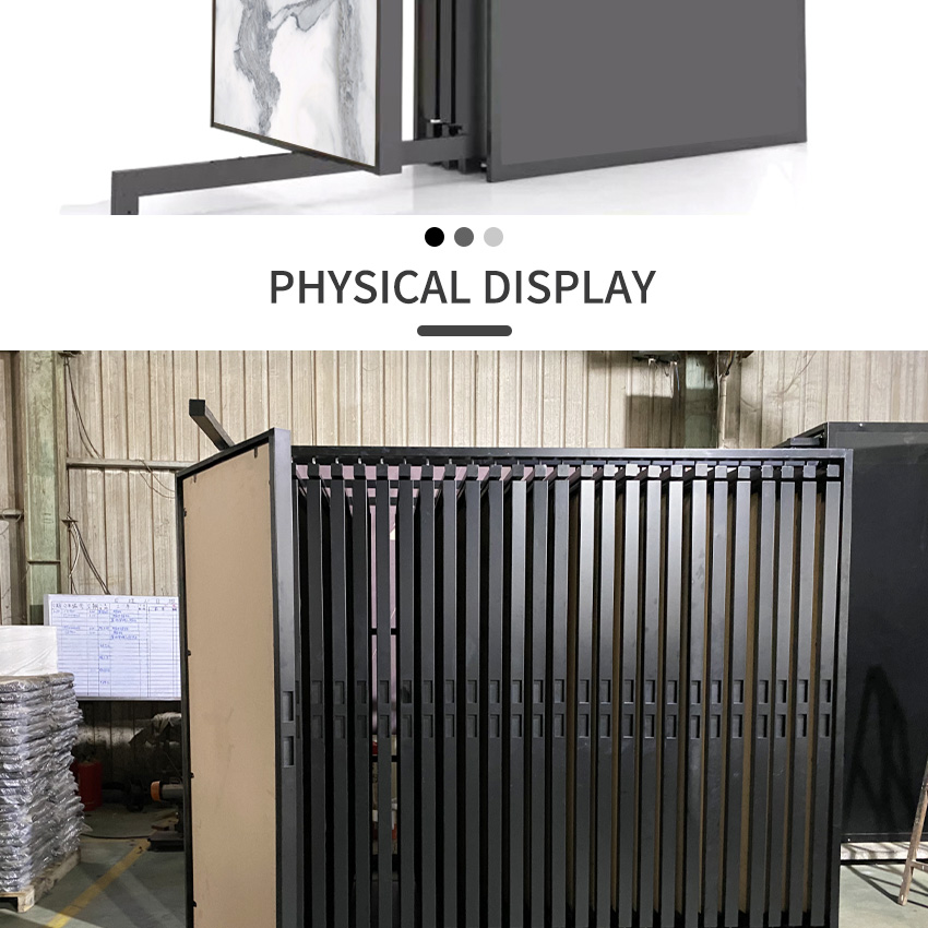 Factory Rotatable Granite Marble Sample Sliding push pull display Stand TL009-1