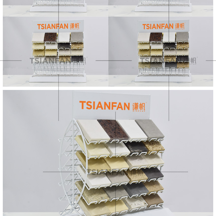 Hot Selling Metal Desk both sides tile Quartz Marble Stone Countertop display stand