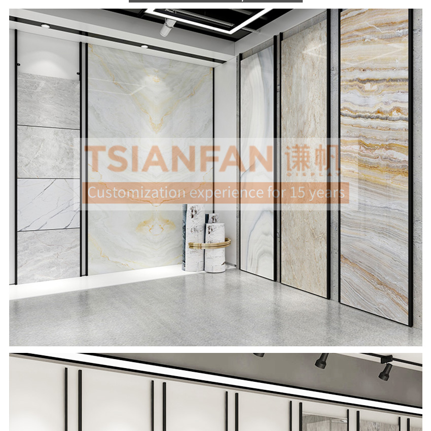 Tile stone board hanging display rack punching tube wall 