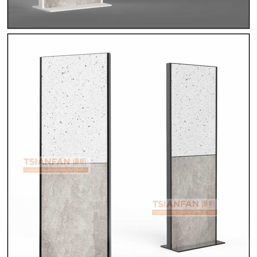 Large panel ceramic tile marble rotating display