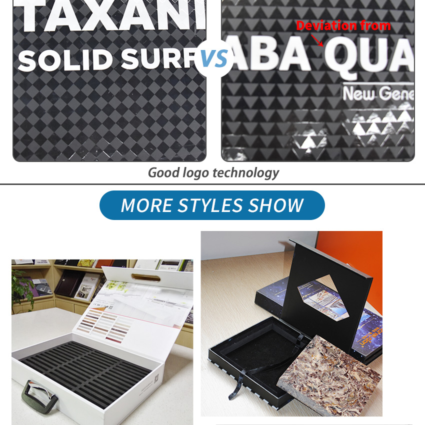 Custom foldable sample quartz storage paper carton magnetic Stone Box