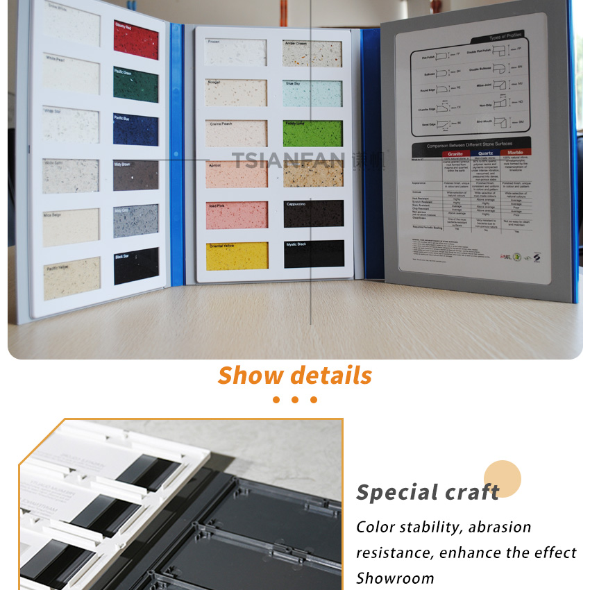 Marble Mosaic Granite Stone Sample Book High Quality Plastic Box