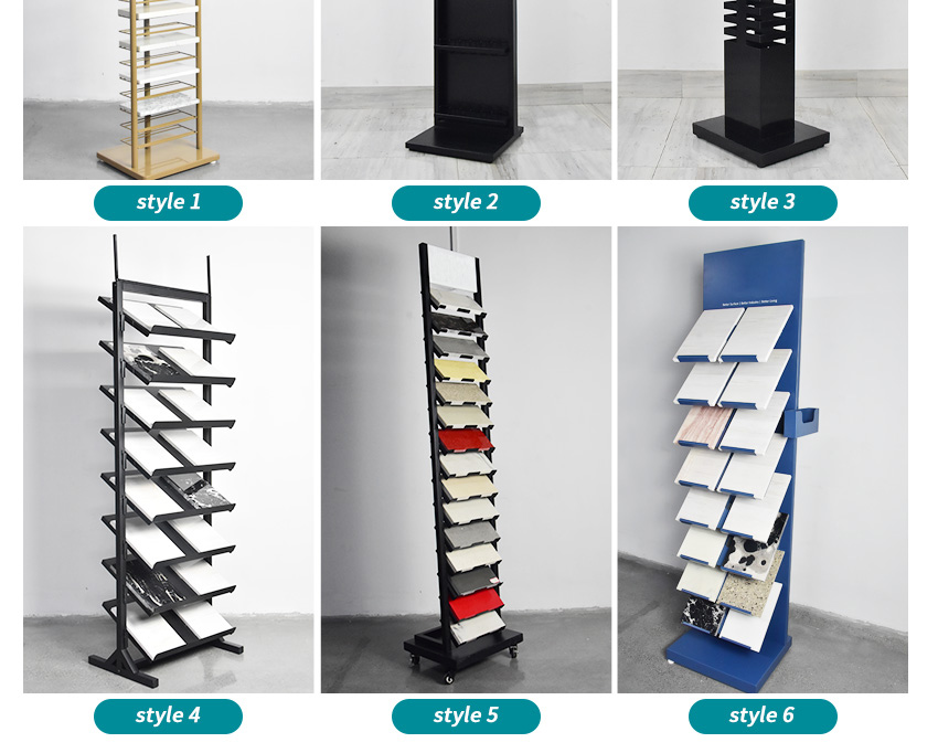 Factory Customized granite tile sample floor stands showing display stand Rack LD023-1