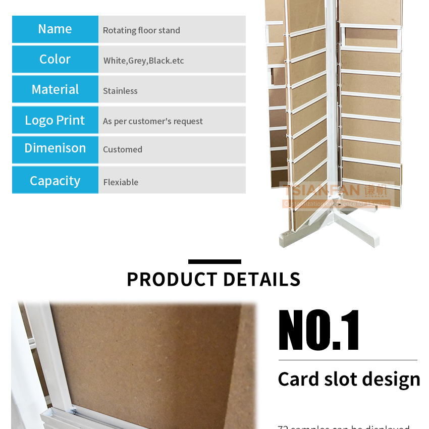 Tile quartz stone rotating display rack floor display stand