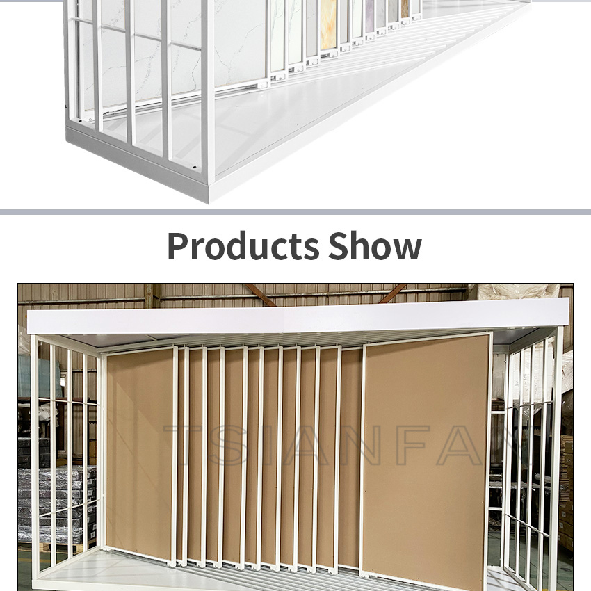 Tile Floor Marble Slab Push Pull Display Stand Factory Showroom Inclined Quartz Stone