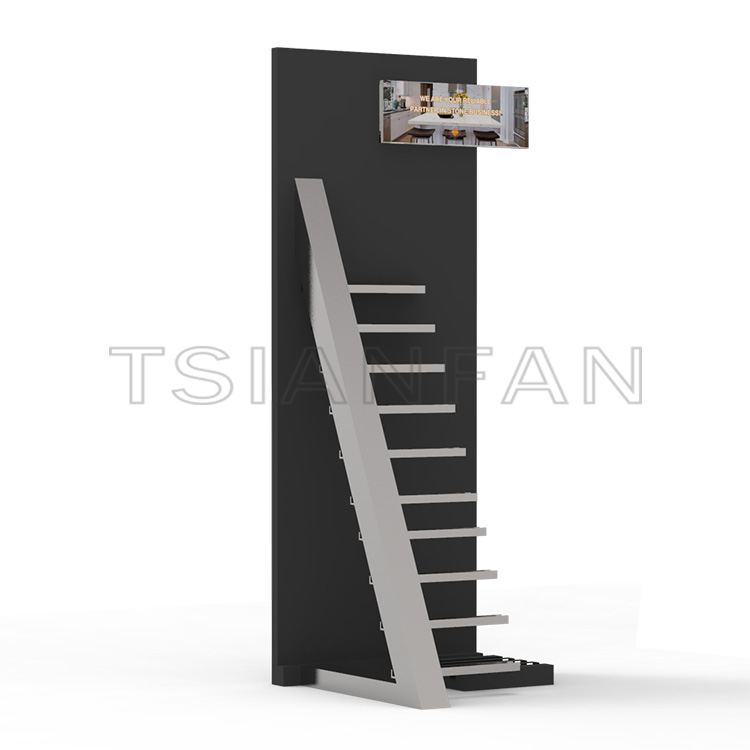 Showroom Artificial Stone Waterfall Floor Metal Shelf Exporter-SG1017