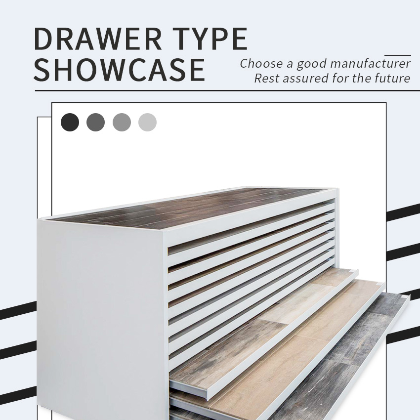 Solid Wood Tile Ceramic Granite Marble display Cabinet Metal Customize rack
