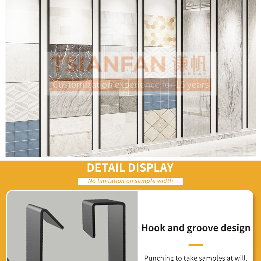 Tile stone board hanging display rack punching tube wall 