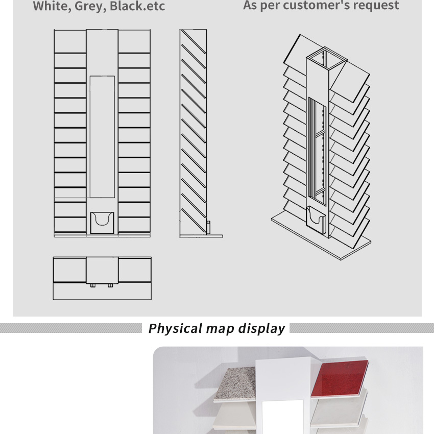 Factory Show Waterfall Sample tile Marble Quartz Display Rack SR088