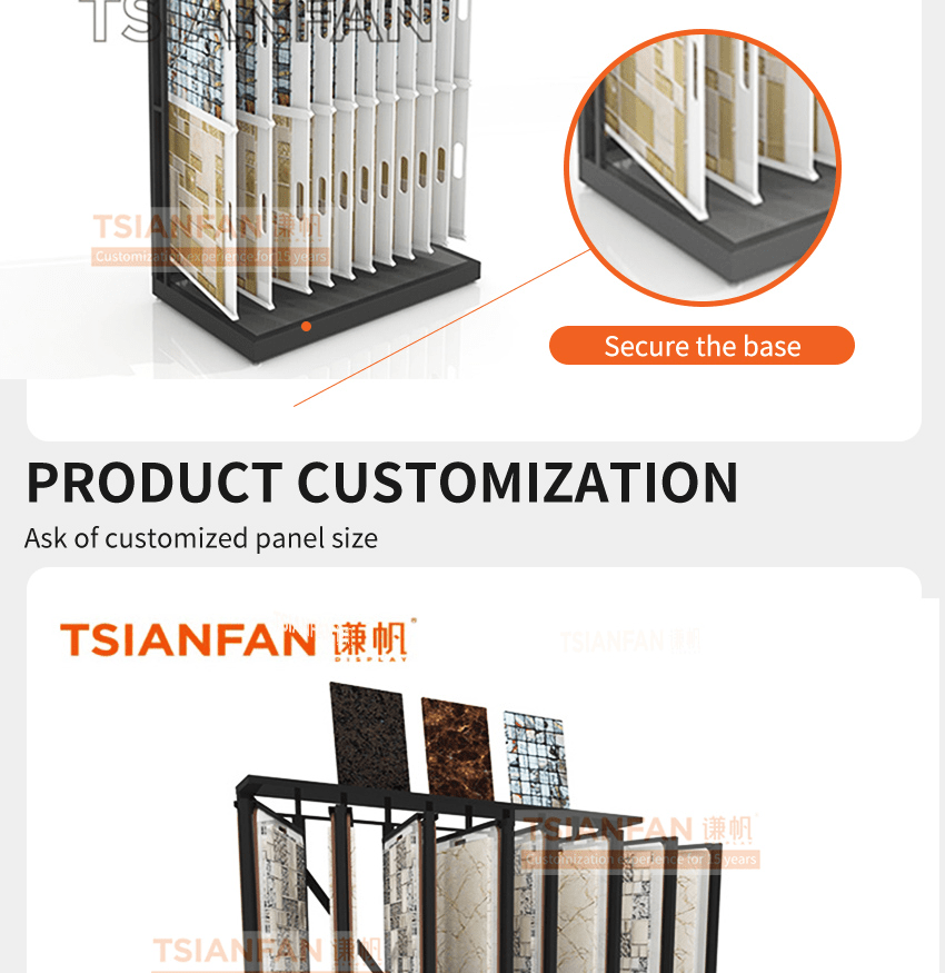 Hot Sale Customized page turning Flooring Display Mosaic tile frame floor turn page display-MF002