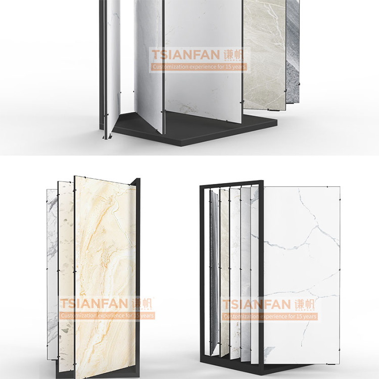 Ceramic tile page-turning book wings sliding simple display rack
