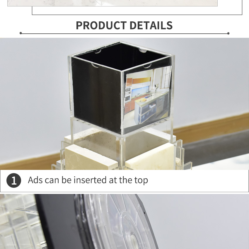 Acrylic Tabletop Racks Rotatory Sample Marble Mosaic Quartz Display 