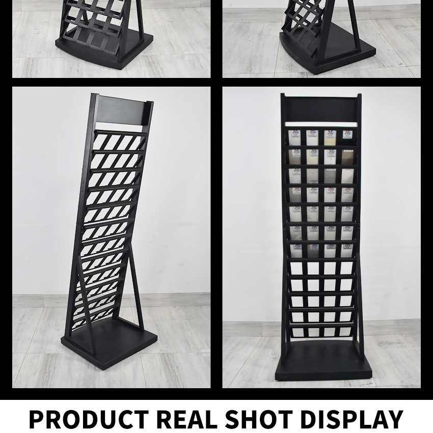 Hot Sale Custom Tower tile Quartz stone display Floor Standing rack LD014-1