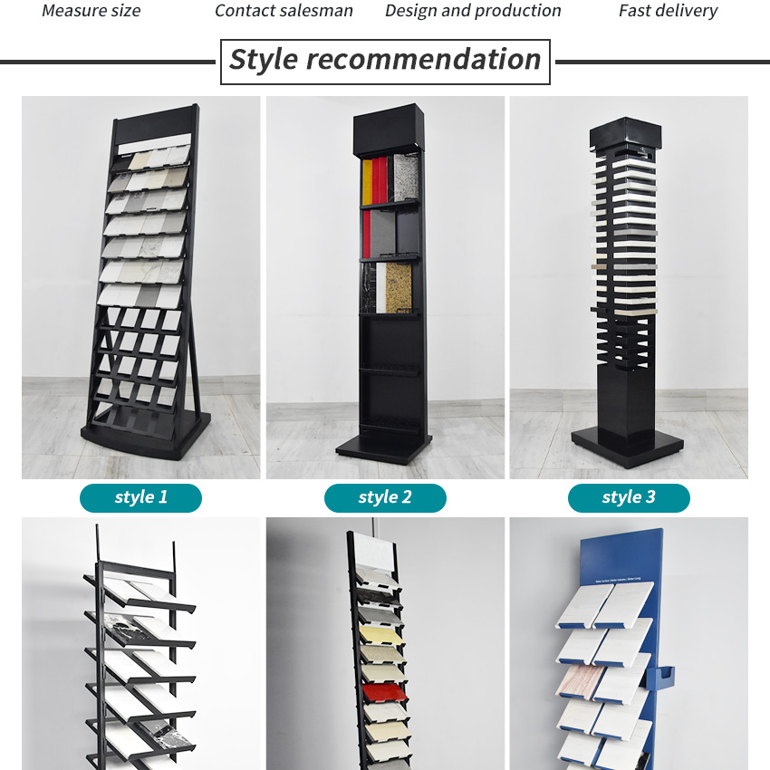 Showroom design Quartz Marble Wooden Tile stone Floor Display Stand