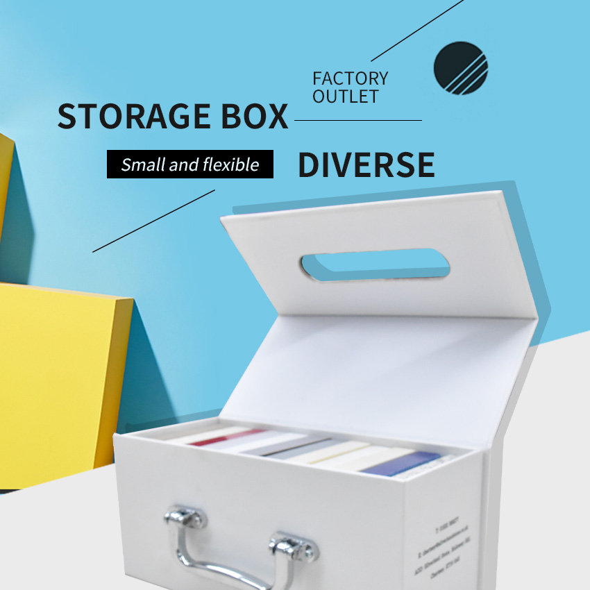 Custom foldable sample quartz storage paper carton magnetic Stone Box