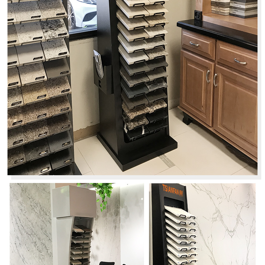 Granite Quartz Marble Tile Sample Floor Standing Showroom Custom Metal Stone Display Rack