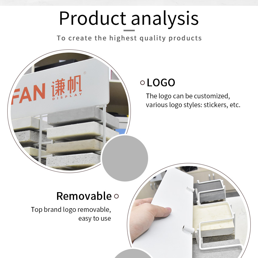 High Quality Metal Sample Quartz Ceramic Tile Countertop Stone Display Rack
