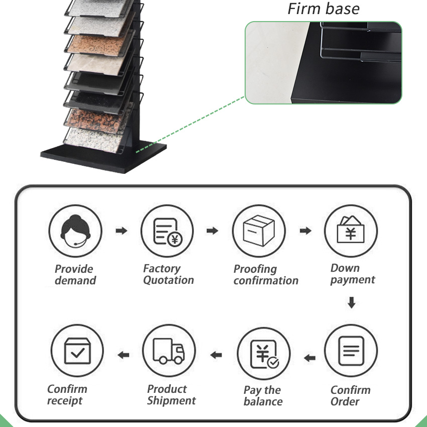 Metal flooring showroom tower tile stone display rack LD017-3