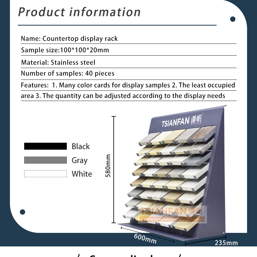 Ceramic tile stone countertop display frame Stone Tablet Rack