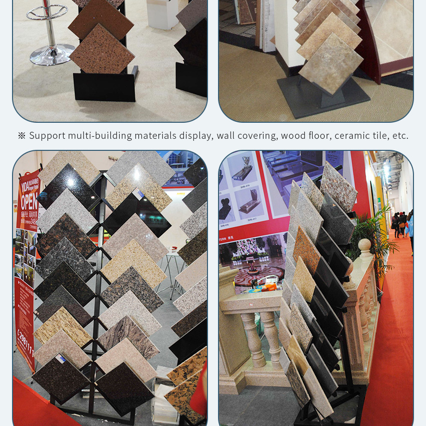 Factory Customize stone show metal shelf Tile Granite Floor stand SRL113