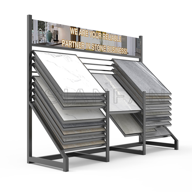 Custom Waterfall Quartz Sliding Stone Display Rack-SG003